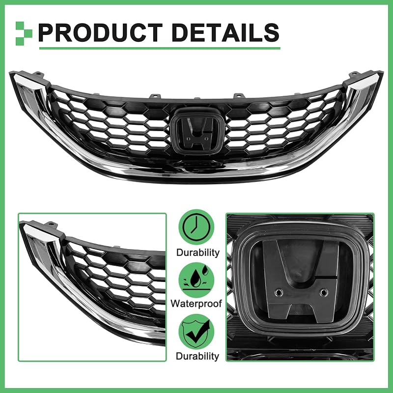 Rejilla delantera cromo moldeado para Honda Civic 4 puerta