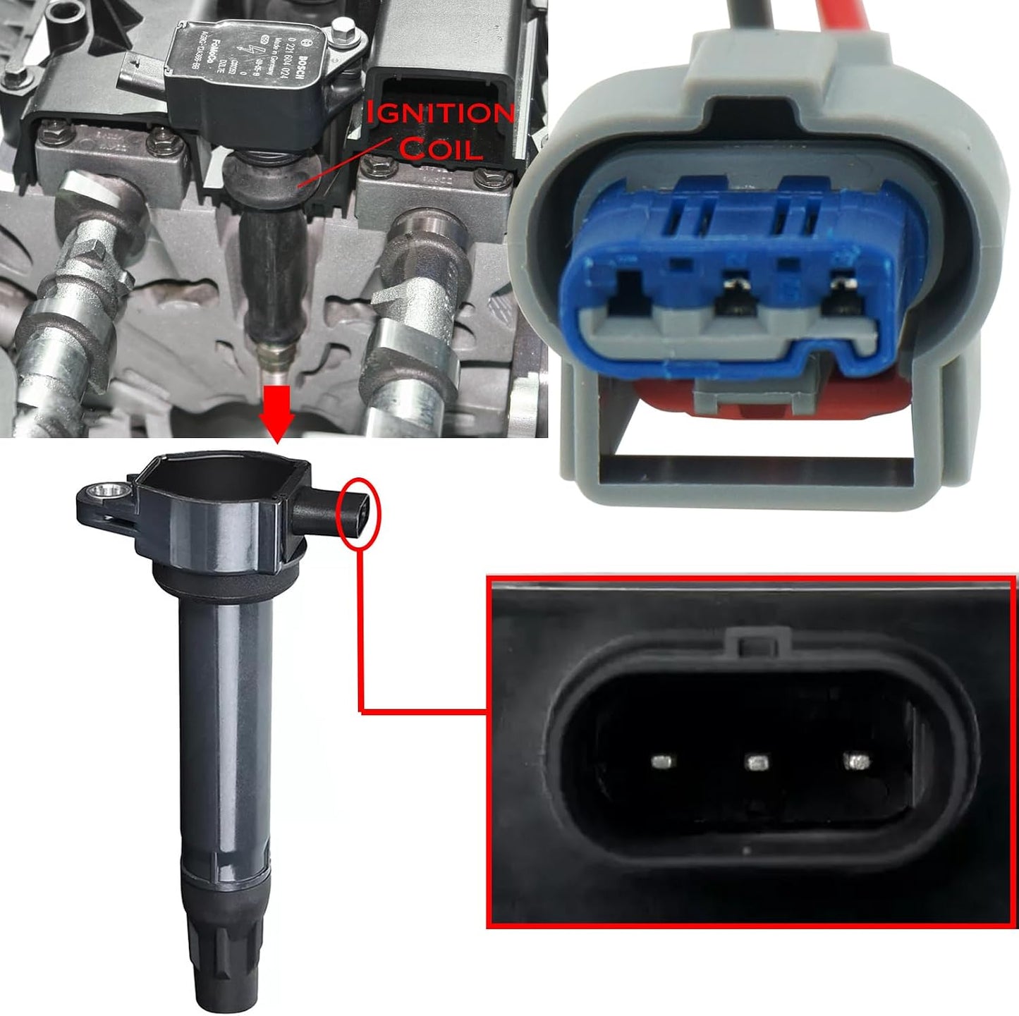 2 Pzas Conector Bobina Encendido Jeep Patriot 2008-14
