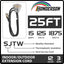 Cable extensión 3 salidas resistente 12/25 ft negro UL