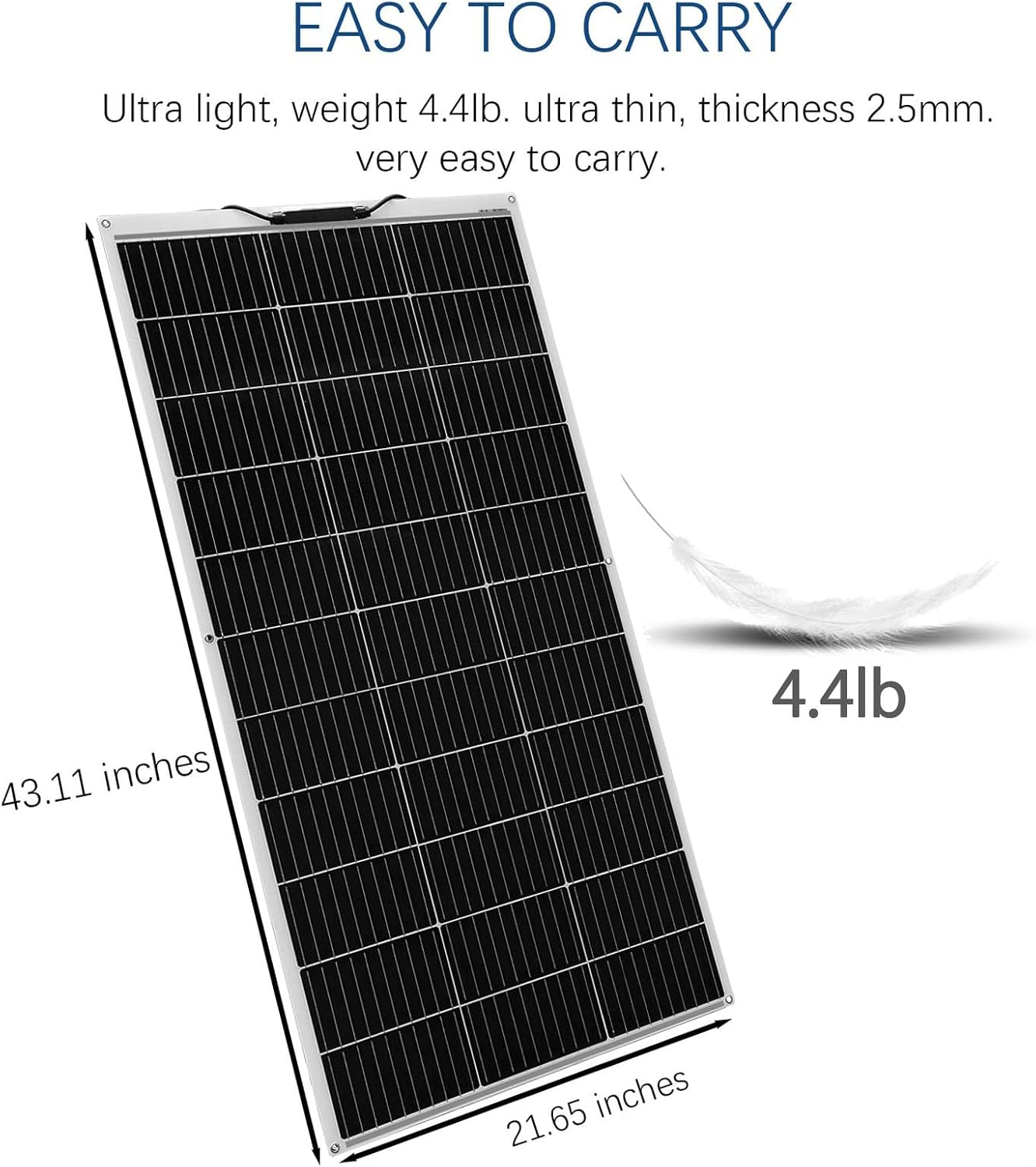 Panel solar flexible 100w 12v monocristalino RV