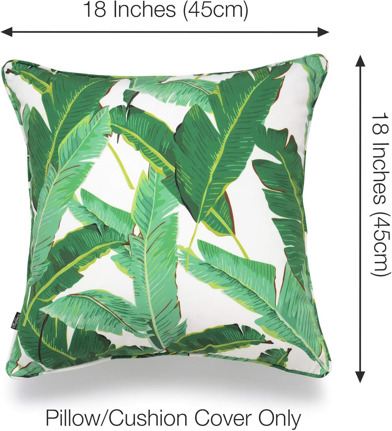 Funda almohada decorativa lona verde selva 18x18"