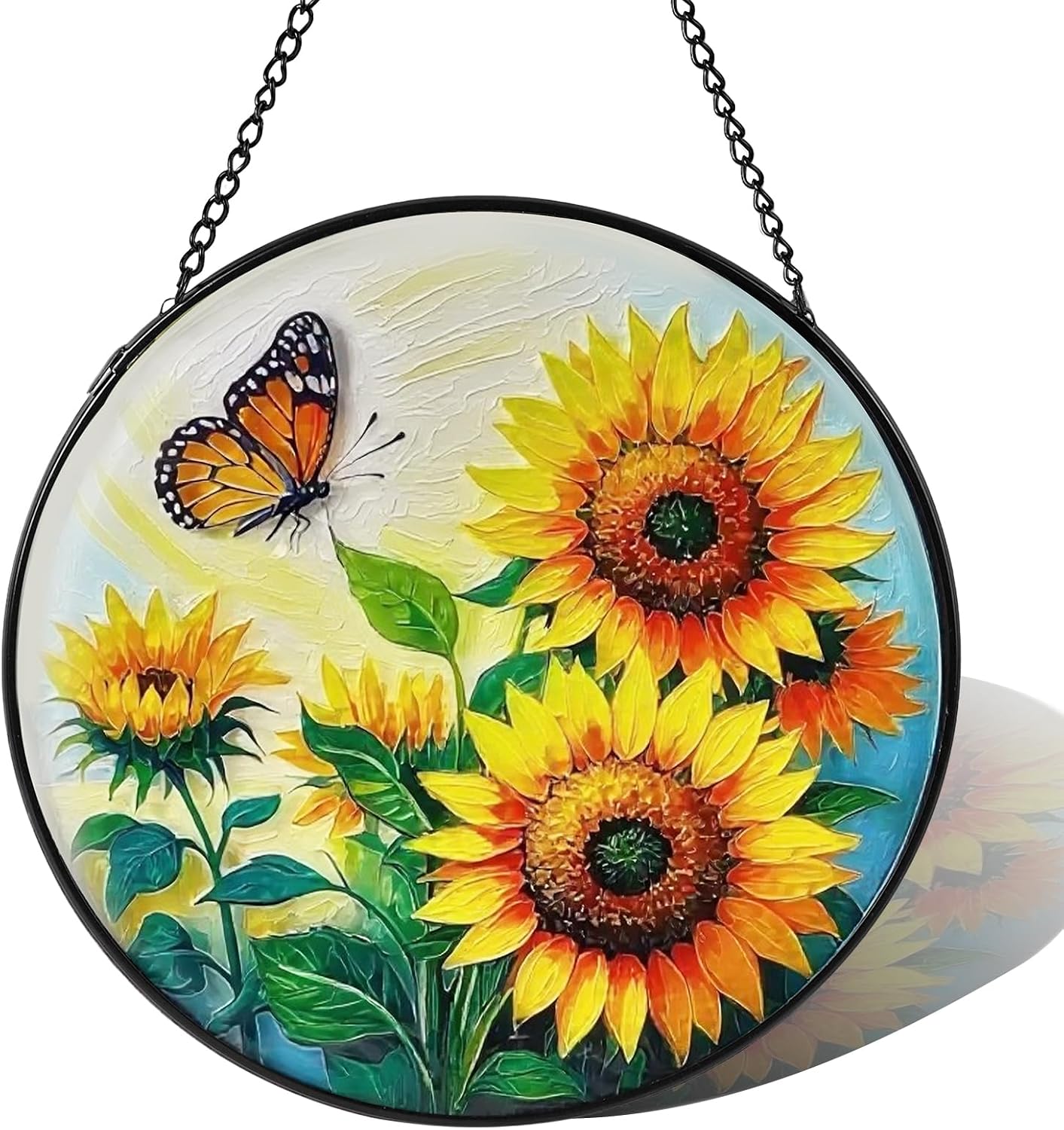 Atrapasoles girasoles panel cristal 7.8pulg decoración