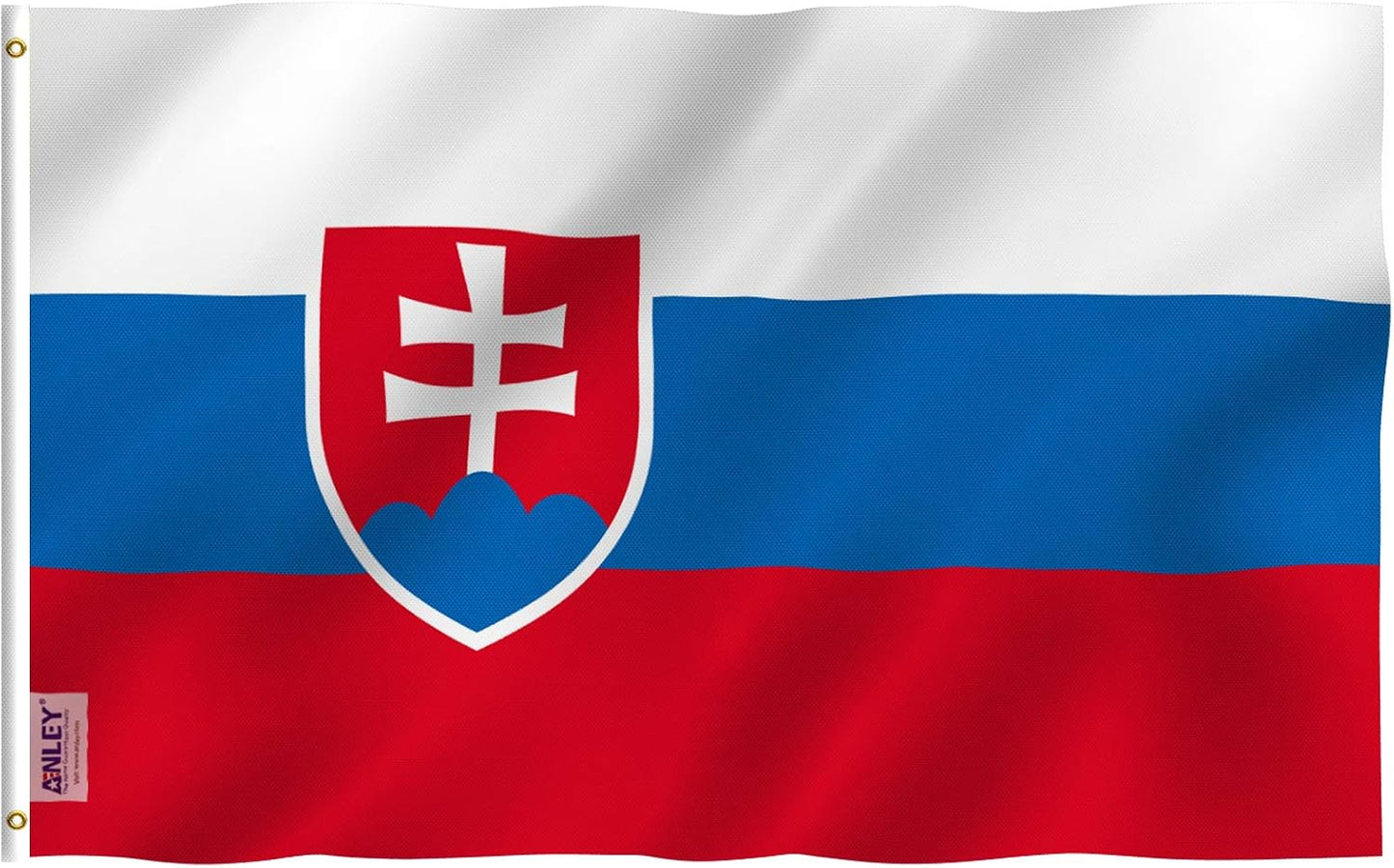Bandera Eslovaquia 3x5ft poliéster cabecera lona ojales latón