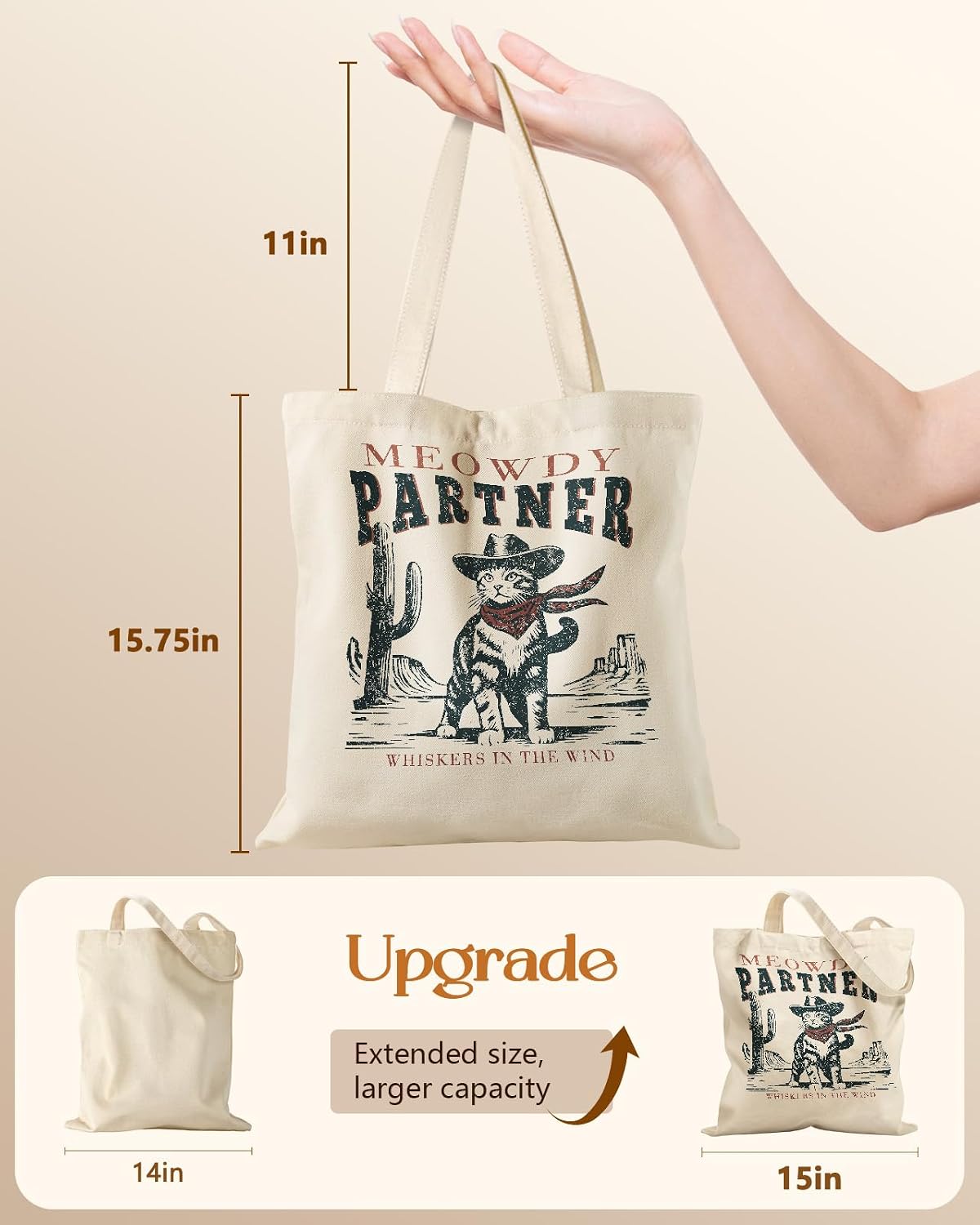 Bolso Canvas con Bolsillos para Mujer Estilo Reutilizable