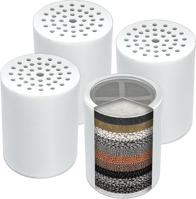 4 Pzas Filtro Ducha 15 Etapas Universal Agua Dura