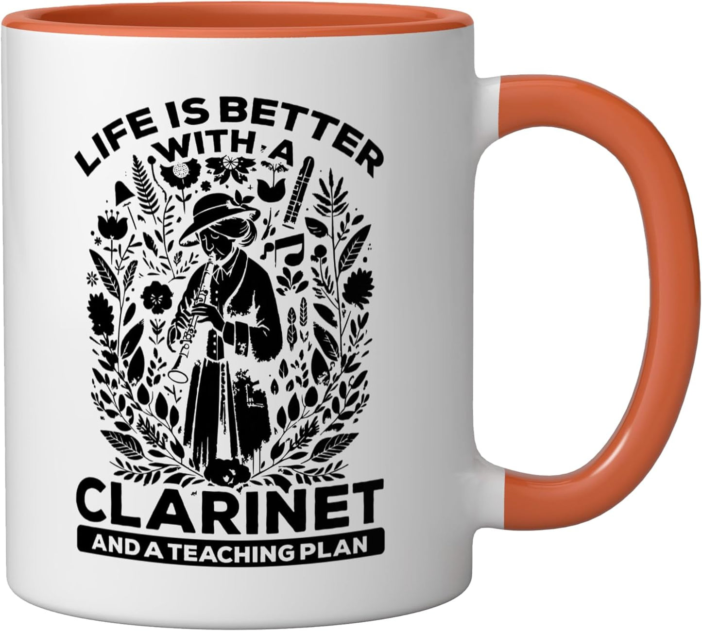Taza Cerámica para Clarinete Juez Naranja/Blanco