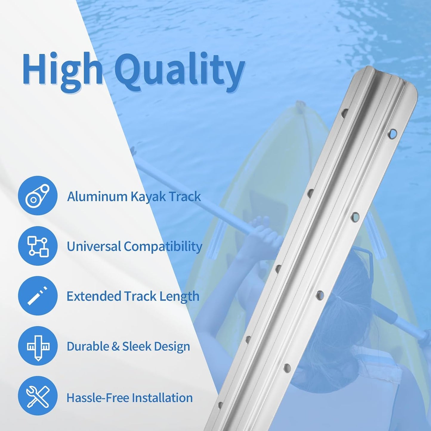 Pista de kayak aluminio riel para soporte caña pescar