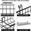 4 Cestas Pared Rejilla Metal 15.75x3.94" con Ganchos Negro