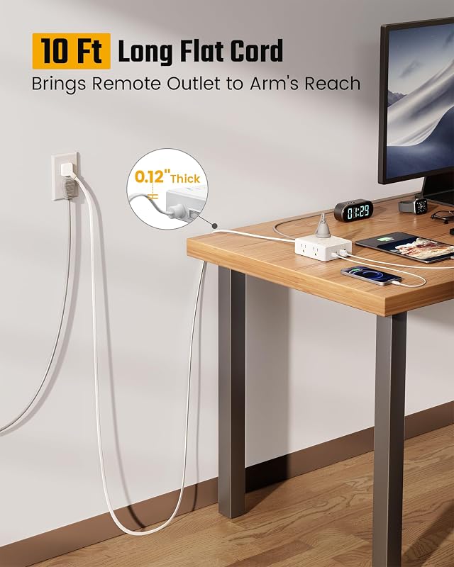 Cable extensión 10ft con 8 salidas y 4 puertos USB