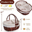 Cesta mimbre asa grande para picnic jardín frutas vino