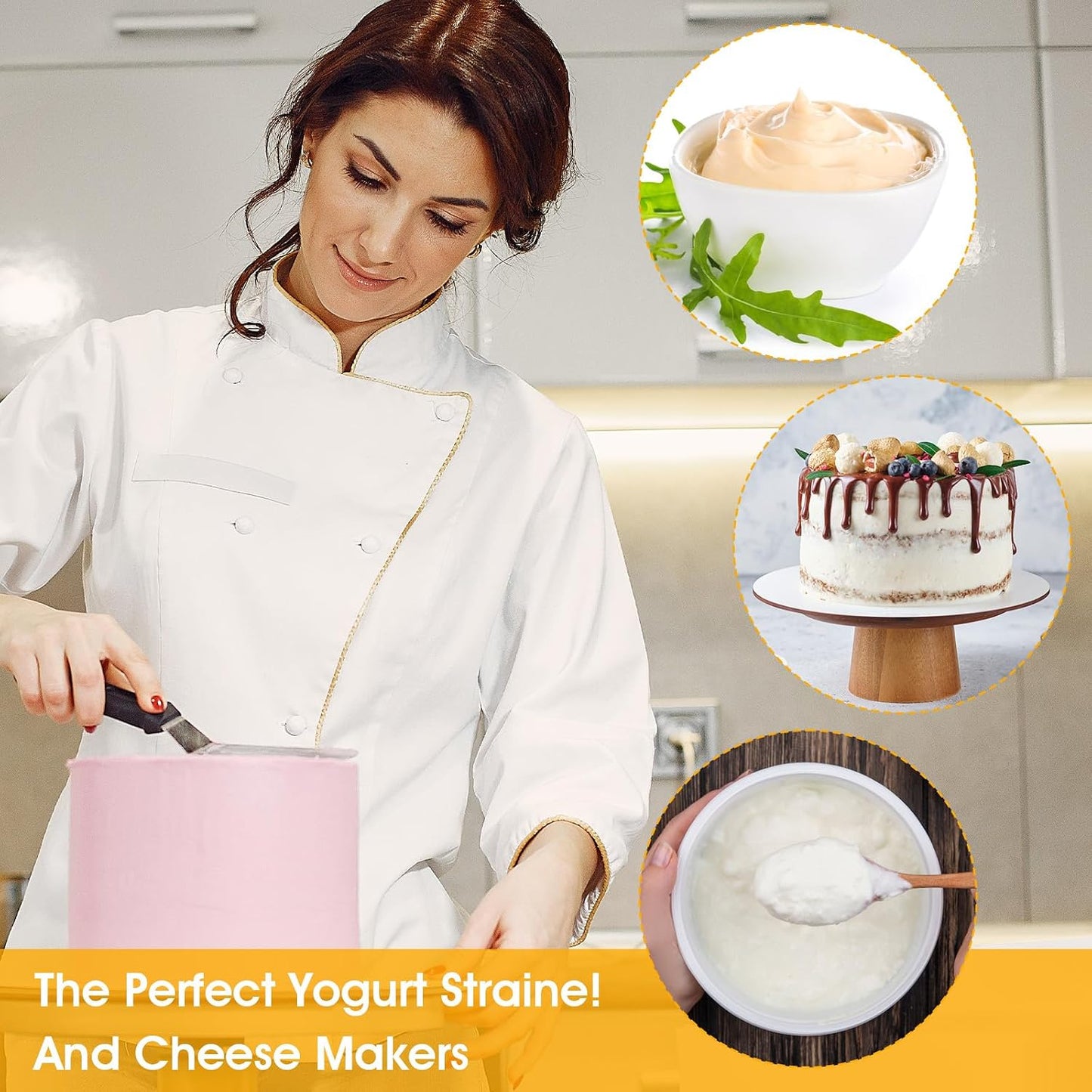 8 Pzas Coladores Reutilizables para Yogur y Queso