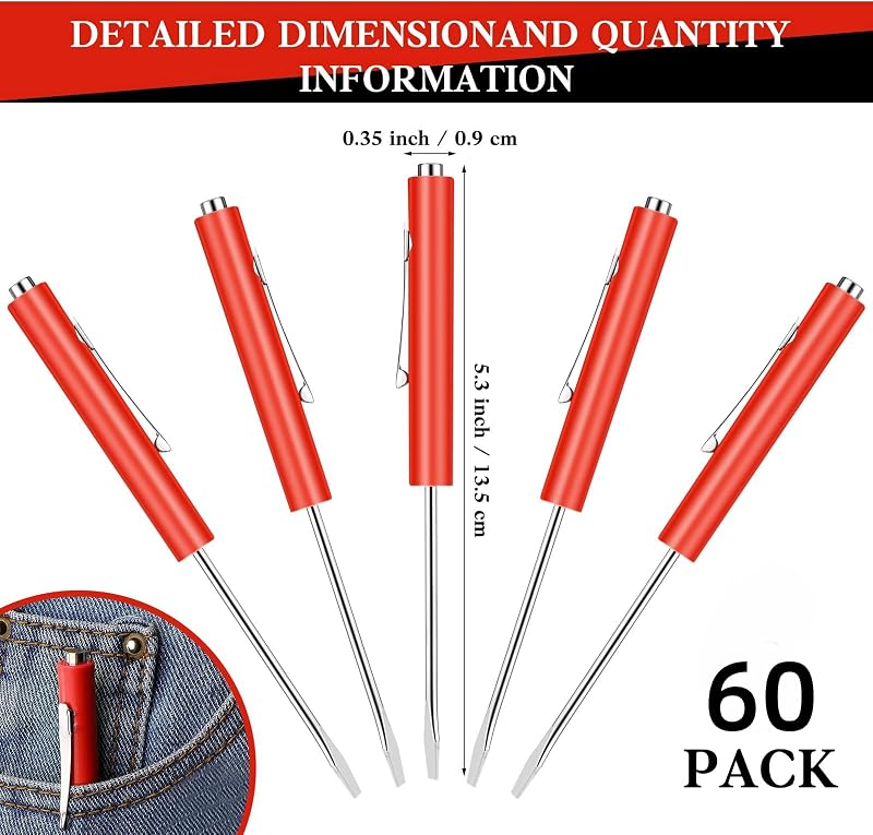 60 Destornilladores Mini Magnéticos para Reparación Rojo