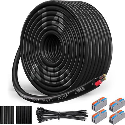 Cable eléctrico 14/2 PVC trenzado para lámpara automotriz 50ft