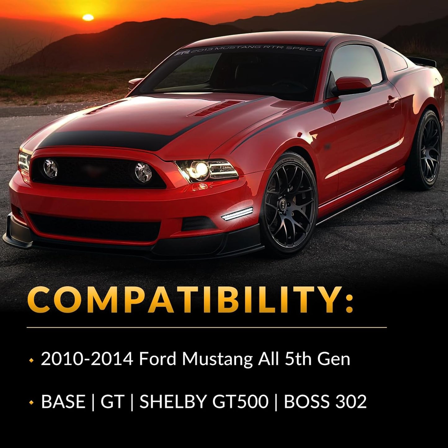 Luces LED parachoques Ford Mustang 10-14 2 Pzas lente ahumado