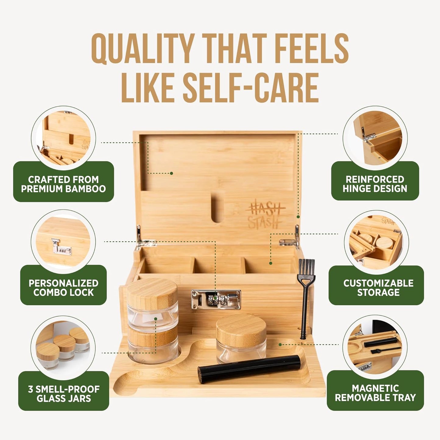 Caja almacenamiento bambú cerradura combinación tapa