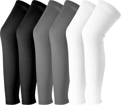 3 Pzas Mangas Compresión Pierna UV Ciclismo Negro Gris
