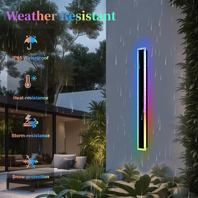 Luces pared exterior LED RGB 48" regulable set 2