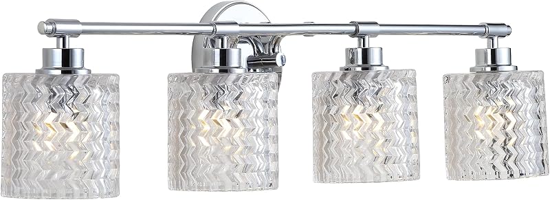 Lámpara tocador vintage 31.5pulg 4 luces cromadas