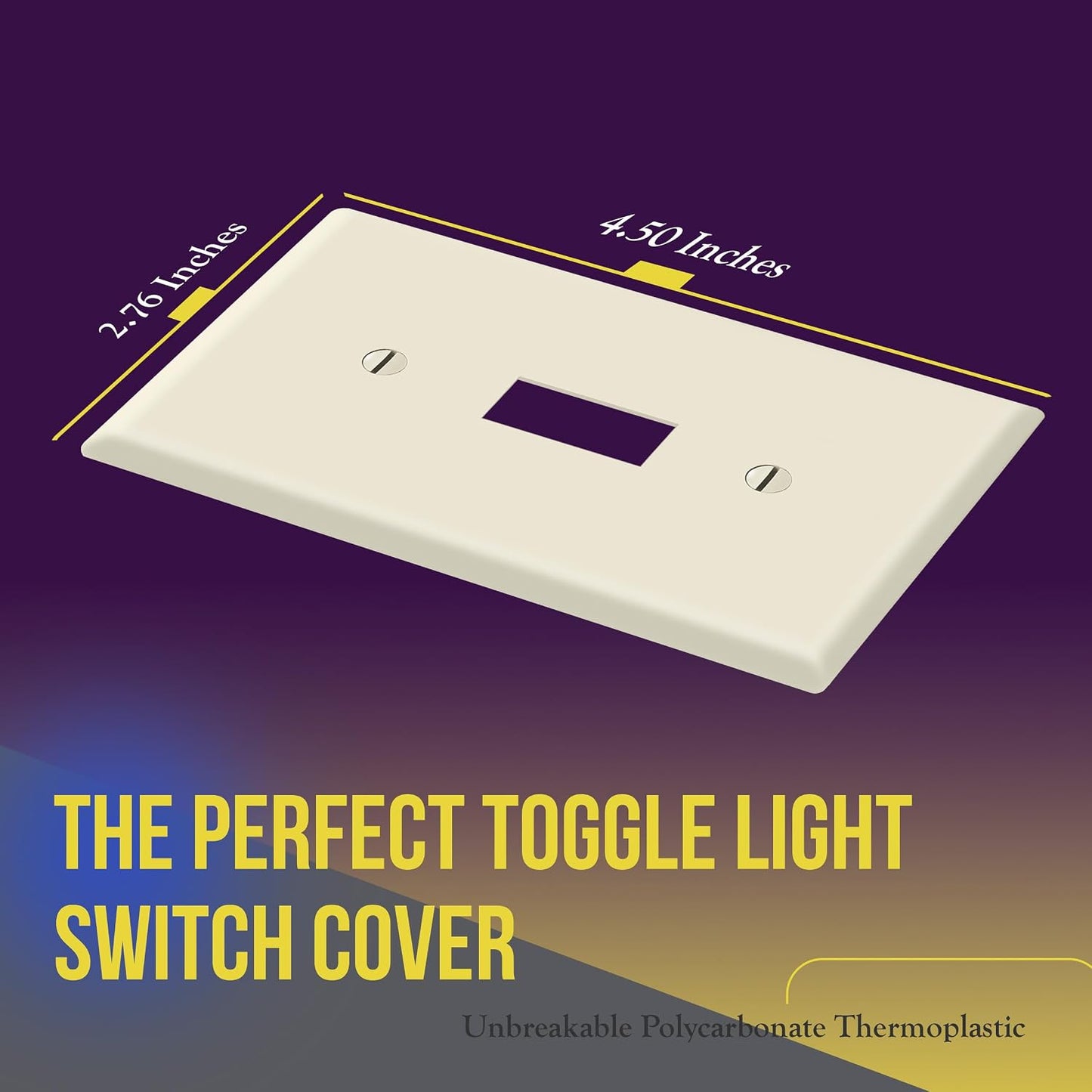 Placa pared interruptor luz 1-Gang 4.5x2.76 Policarbonato