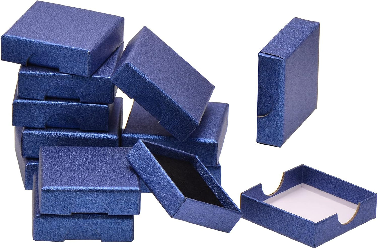Caja regalo cuadrada plana azul 0.669"