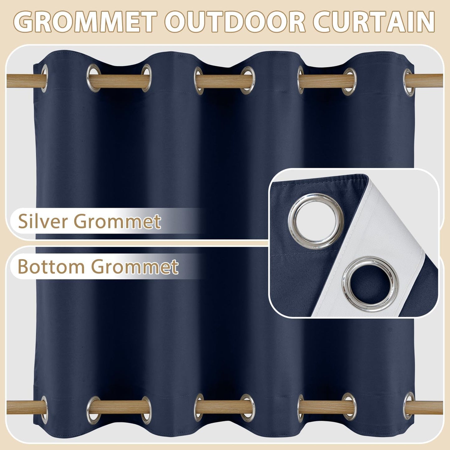 2 Cortinas impermeables exteriores con cremallera