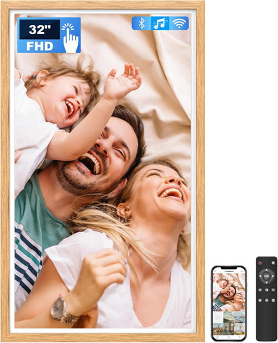 Portarretratos digital 32pulg FHD IPS WiFi 64GB con control remoto