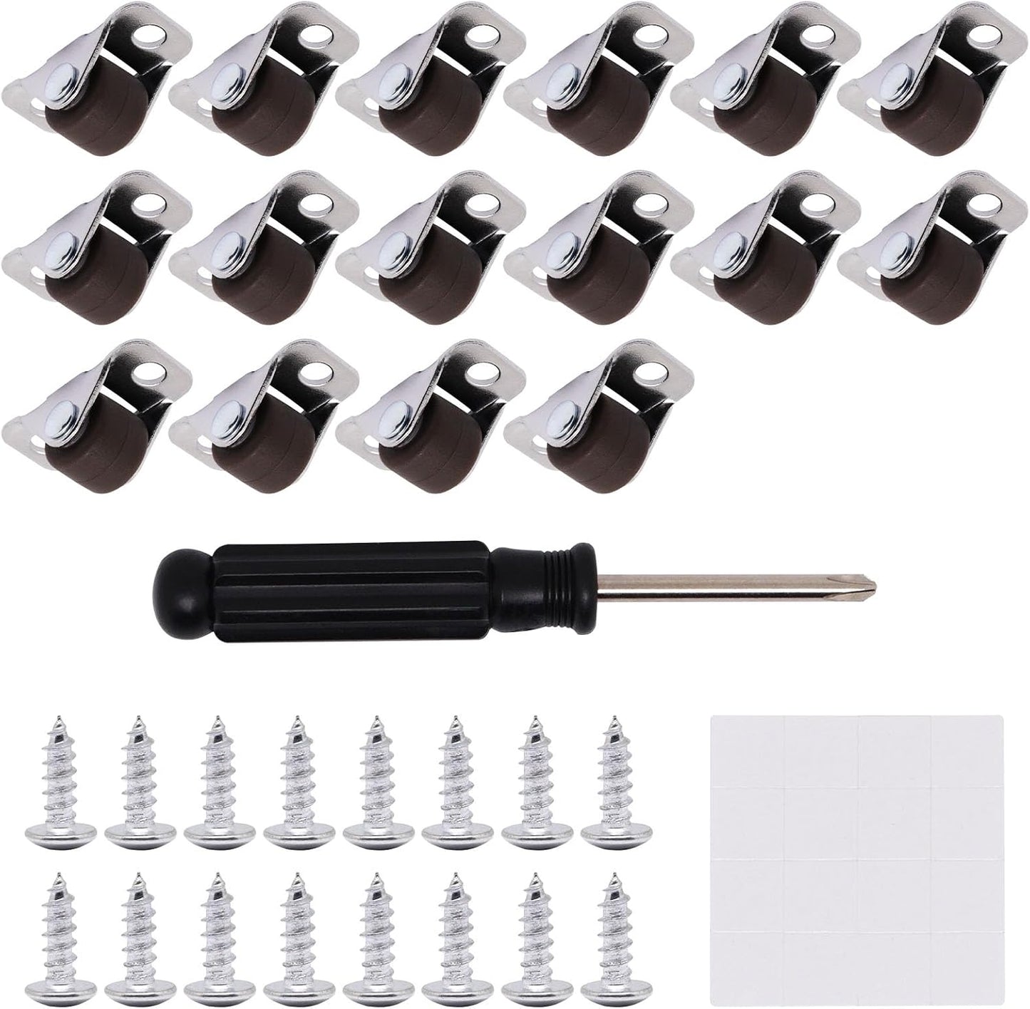 16 Ruedas Giratorias 1/2pulg Autoadhesivas para Electrodomésticos
