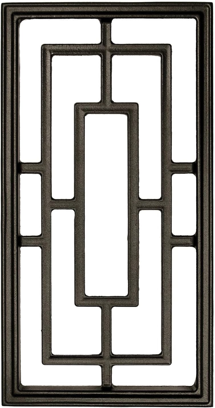 Inserto decorativo rectangular para puertas y jardín 9x17 negra