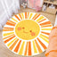 Alfombra bohemia redonda para niños naranja y amarillo
