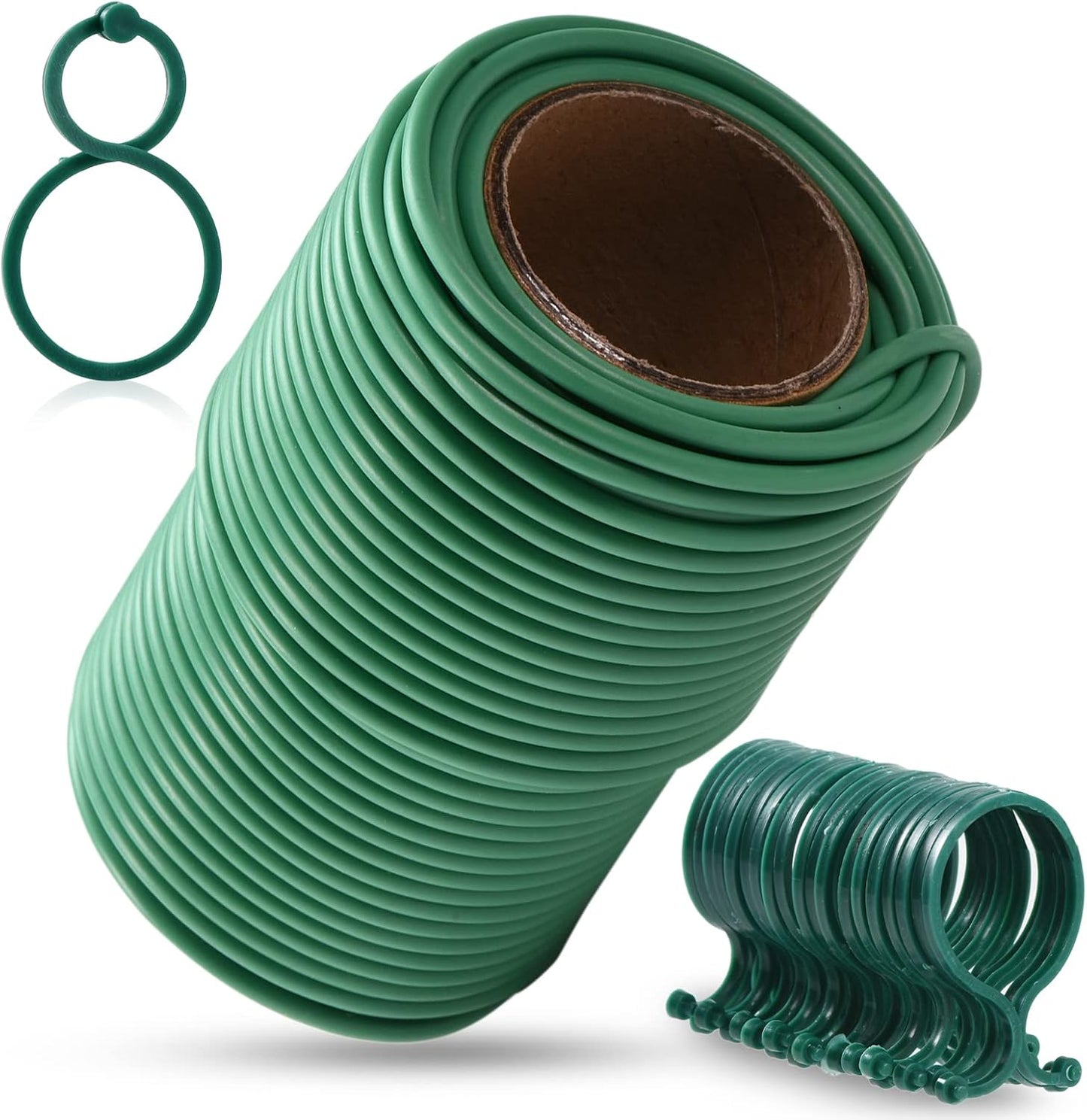 24m lazos verdes para plantas 20 pzas clips jardinería