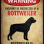 Letrero Rottweiler metal vintage al aire libre