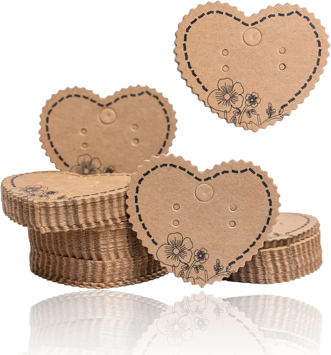 200 Tarjetas Soporte Pendientes Forma Corazón