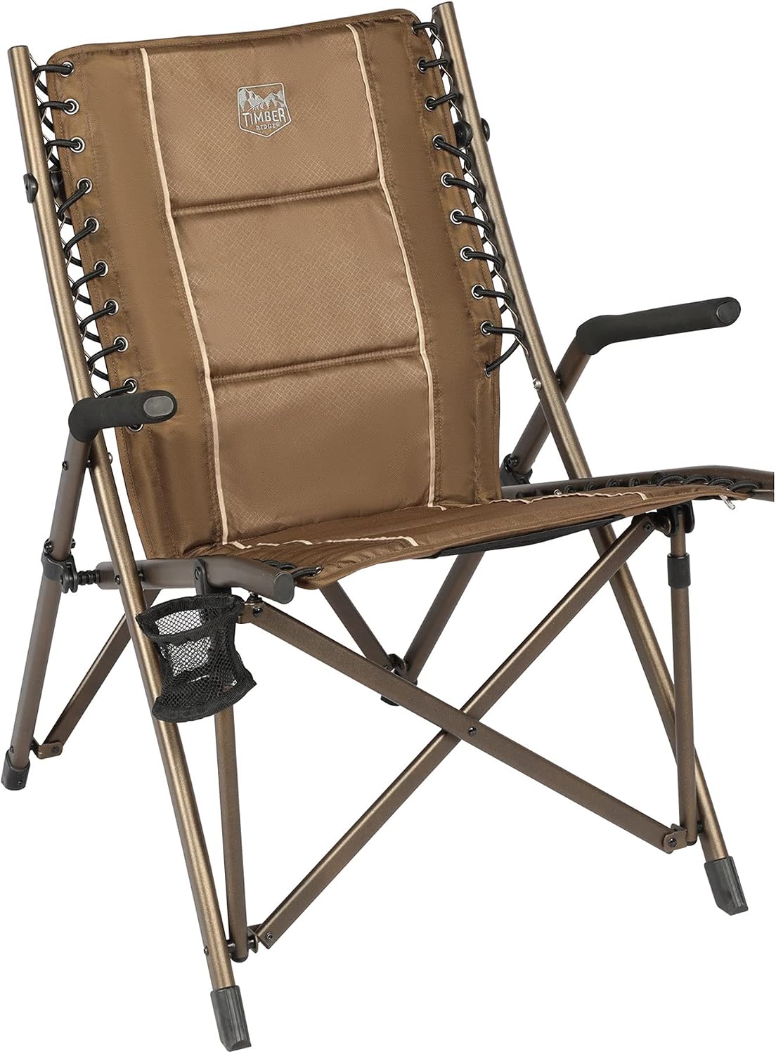 Silla plegable camping acolchada con reposabrazos 300lb