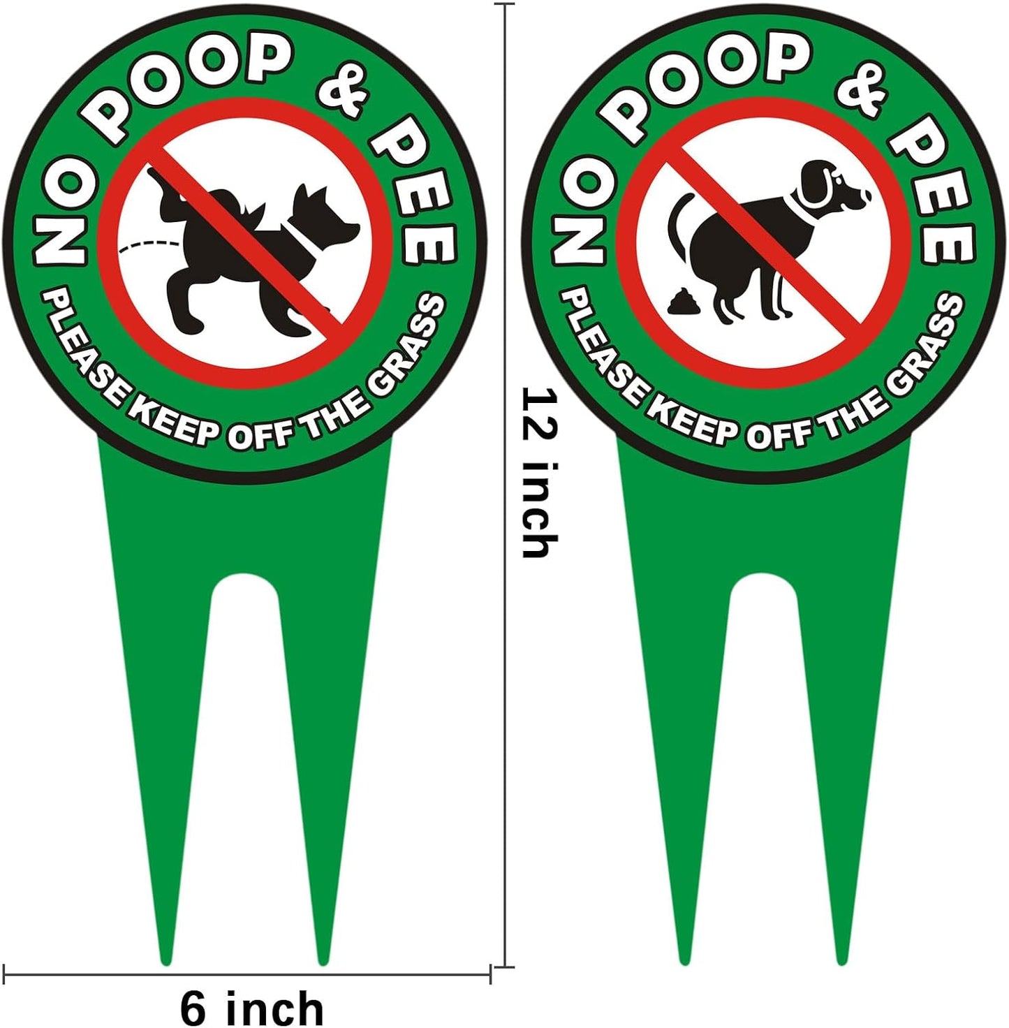 2 Carteles No Excremento Perro 12x6" Aluminio Doble Cara