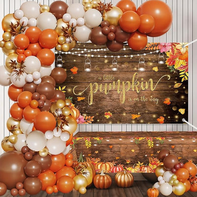 Decoración calabaza Acción de Gracias arco globos otoño