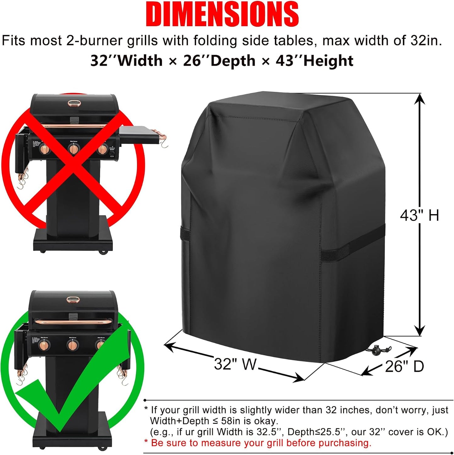 Cubierta parrilla gas 32" impermeable resistente UV