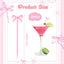 30 Pzas Brochetas Acrílico Lazo Rosa para Frutas y Aperitivos