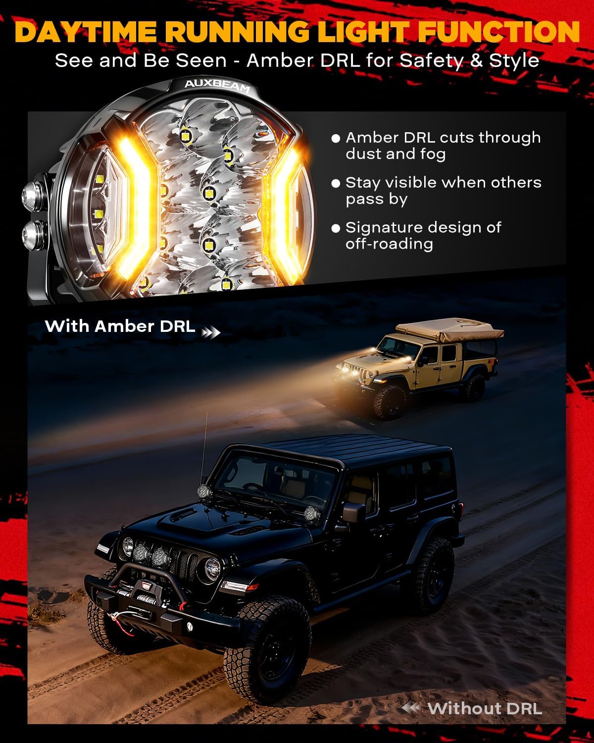 Barra luz lateral Serie V-Ultra 5pulg LED amarillo