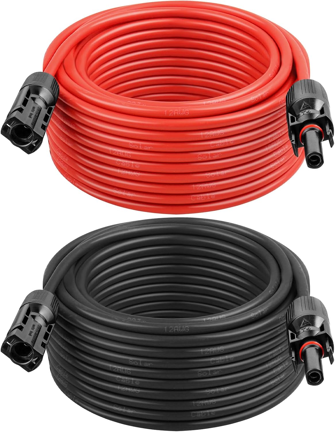 Cable solar 12 AWG 100pies con conector impermeable