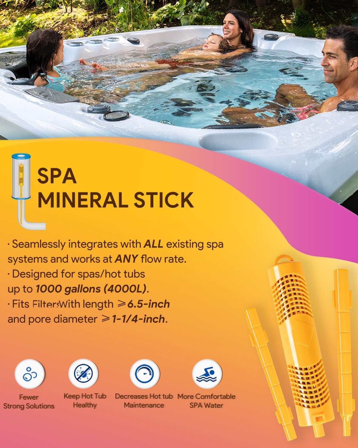 Palitos minerales spa para bañera hidromasaje set 4