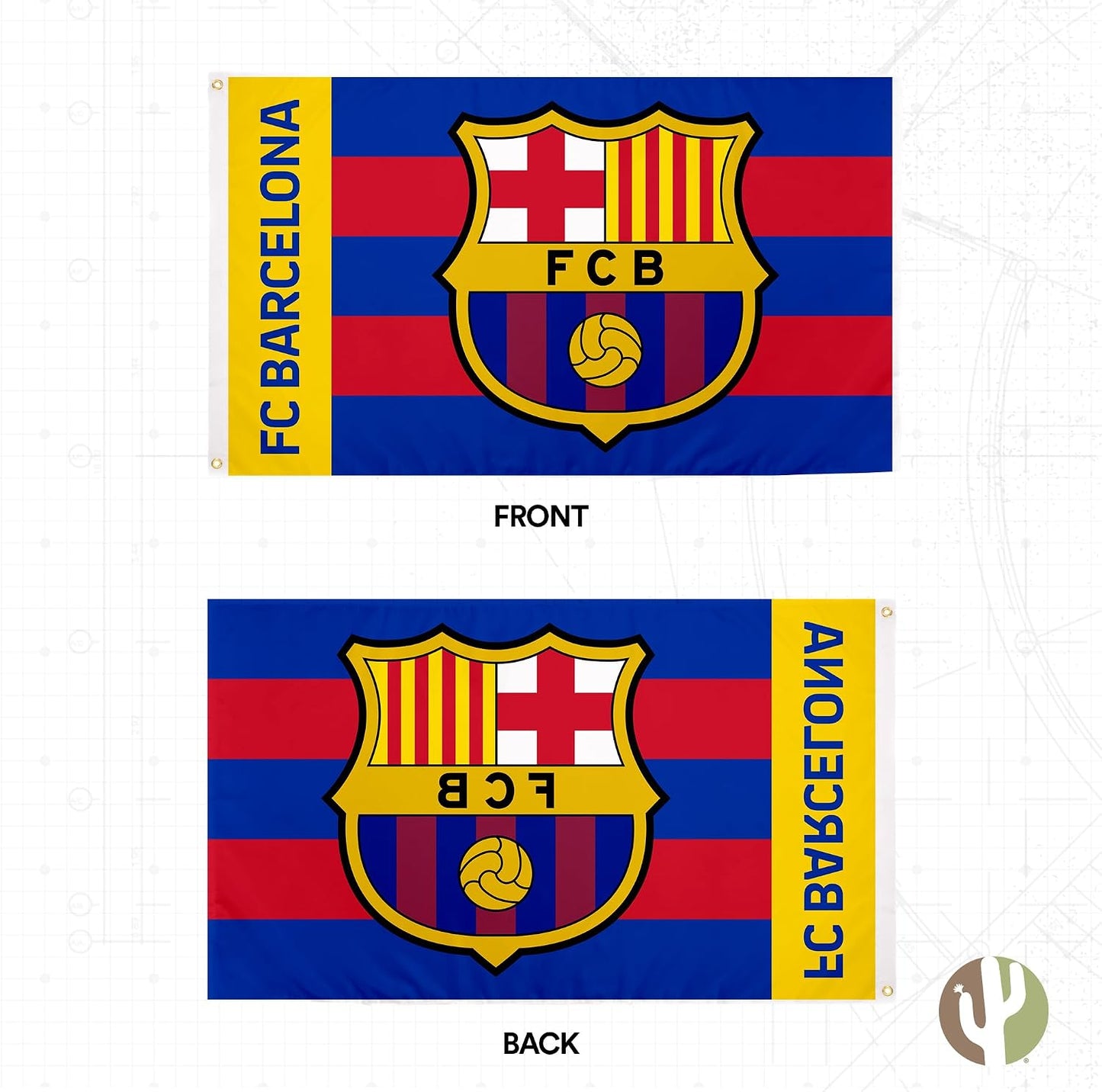 Bandera FC Barcelona 3x5ft con logo oficial