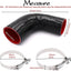 Acoplador reductor codo 90 grados manguera silicona 3-3.5"