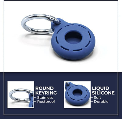 4 Soportes Airtag resistentes azul con accesorios