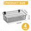 4 Cestas Slatwall 15.8" Metal Resistente Colgantes