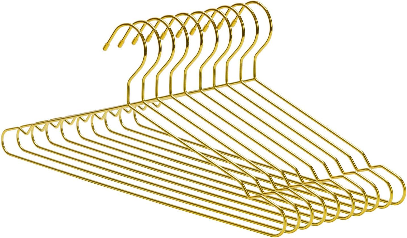 Perchas metal 17.7" para traje color dorado set 10