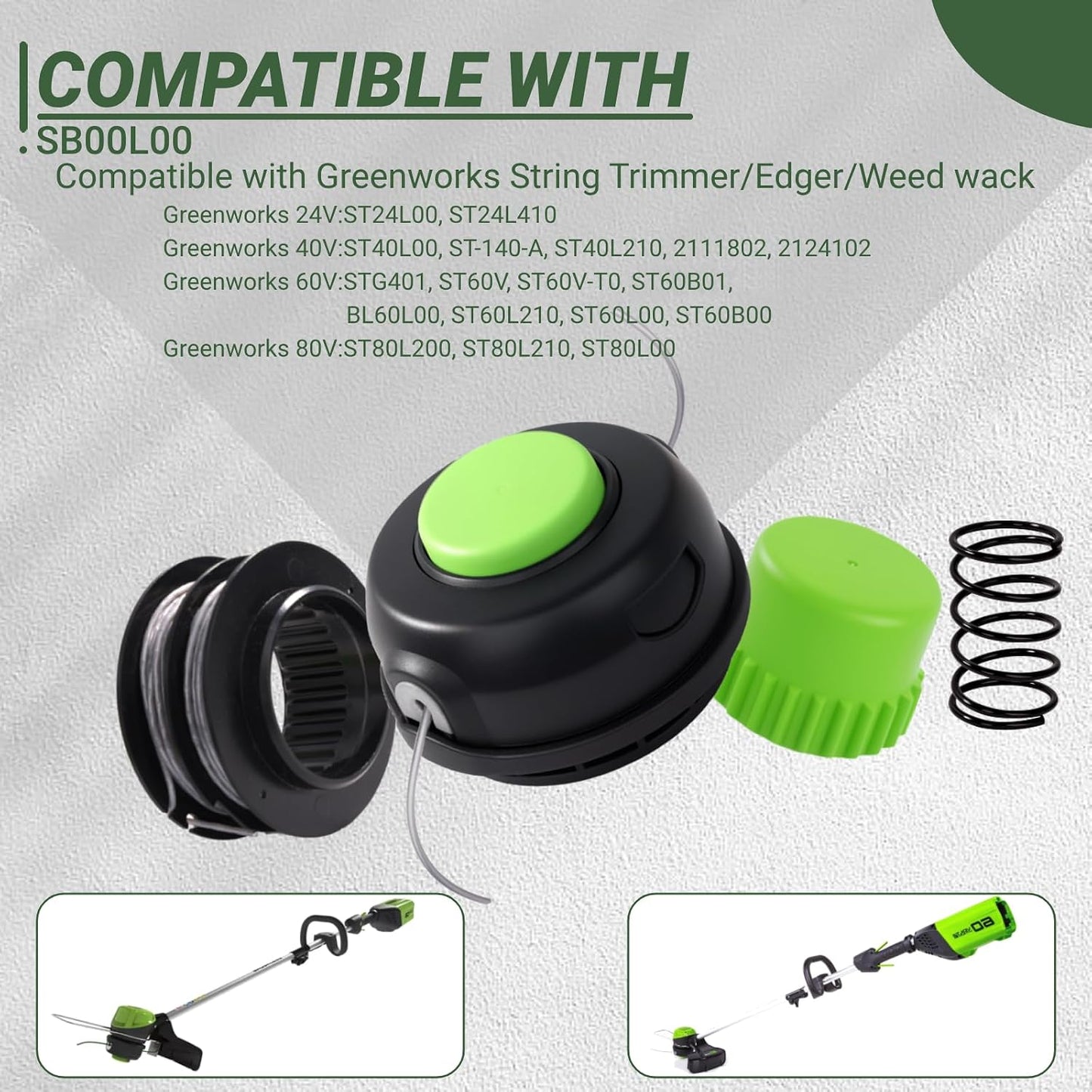 Pomo repuesto Greenworks ST60V ST80L200 pack 6