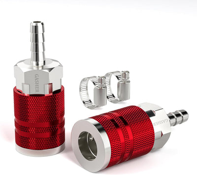 Acoplador aire rojo 1/4pulg con lengüeta y abrazadera
