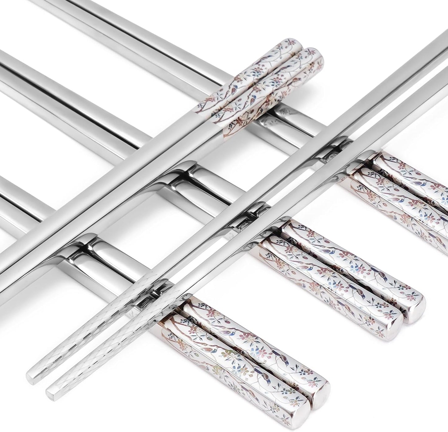 Palillos acero inox chapado titanio 9.8pulg reutilizables