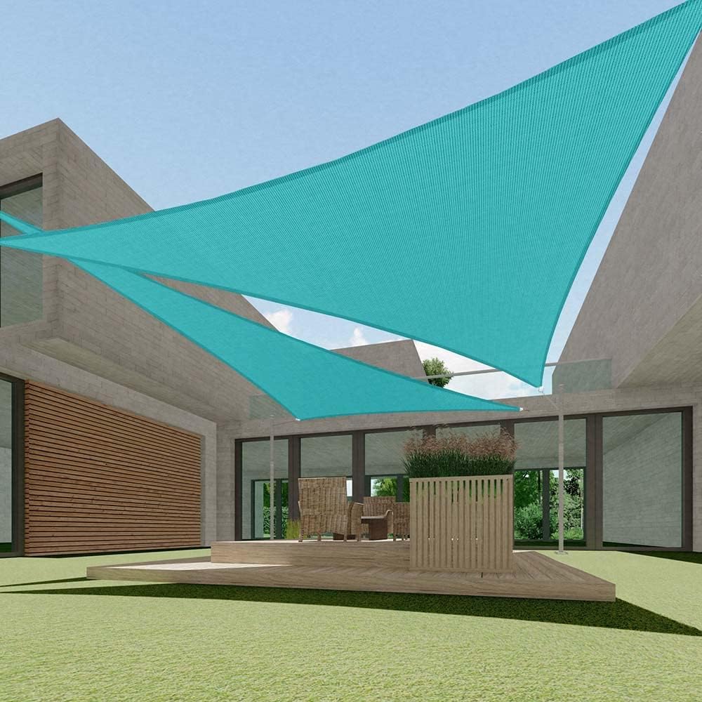 Toldo Vela Triangular HDPE 10x10x10' 95% UV Resiste Turquesa