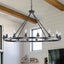 Candelabro rueda carro negro 40" 16 luces techos altos